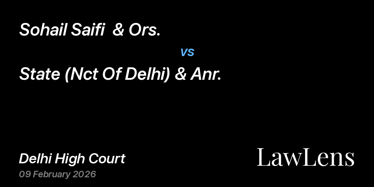 Preview image for Sohail Saifi  & Ors. vs. State (Nct Of Delhi) & Anr.