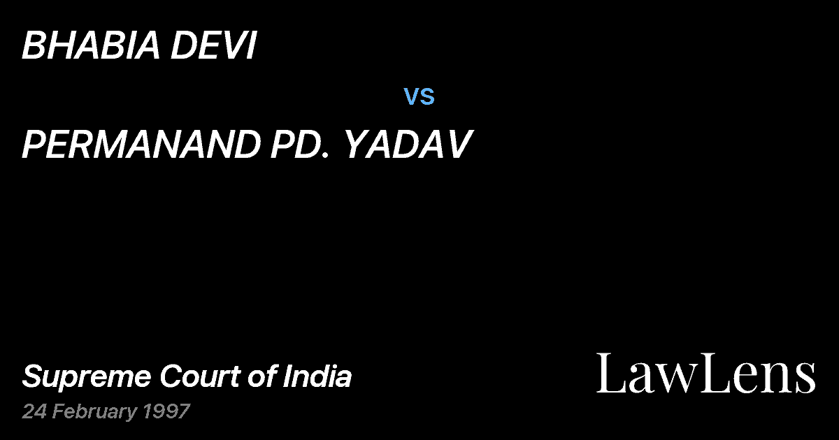 Preview image for BHABIA DEVI vs. PERMANAND PD. YADAV