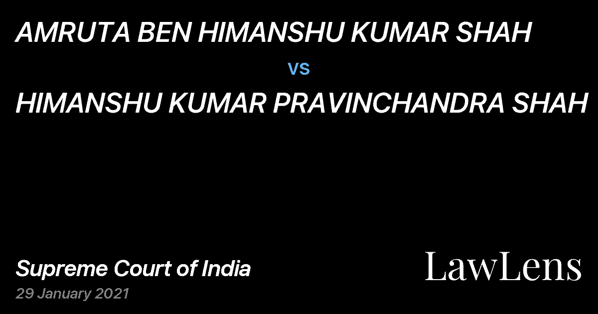 Preview image for AMRUTA BEN HIMANSHU KUMAR SHAH vs. HIMANSHU KUMAR PRAVINCHANDRA SHAH
