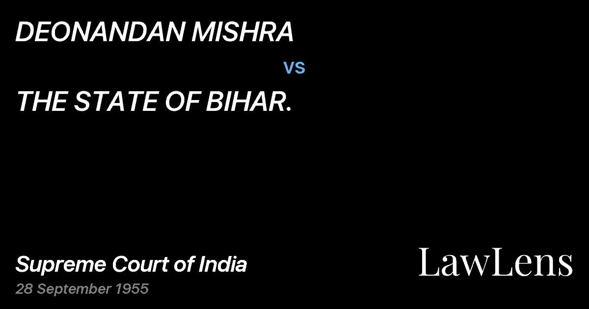 Preview image for DEONANDAN MISHRA vs. THE STATE OF BIHAR.