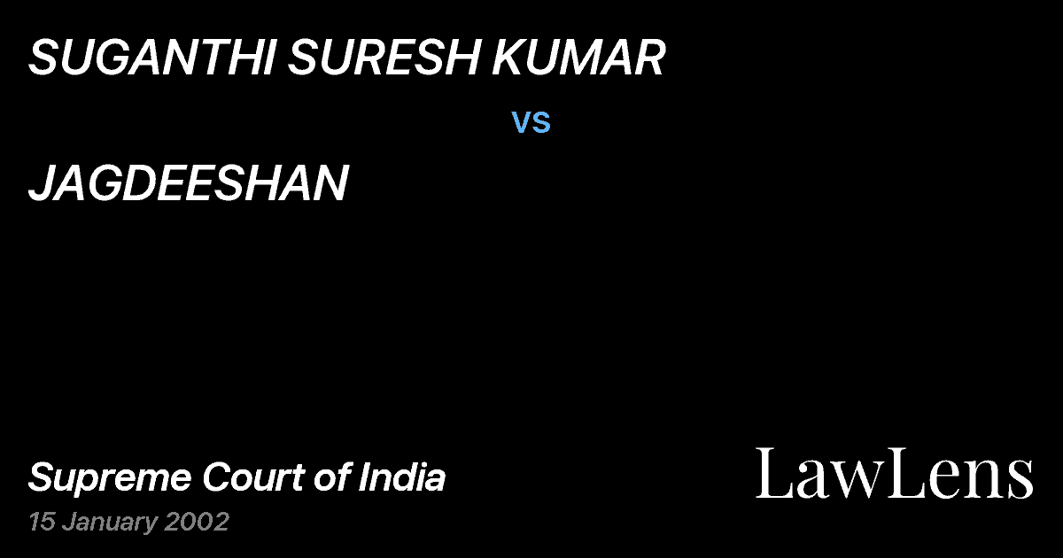 Preview image for SUGANTHI SURESH KUMAR vs. JAGDEESHAN