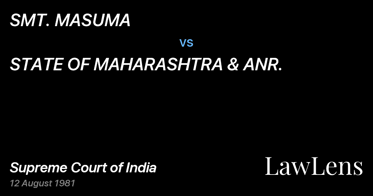 Preview image for SMT. MASUMA vs. STATE OF MAHARASHTRA & ANR.
