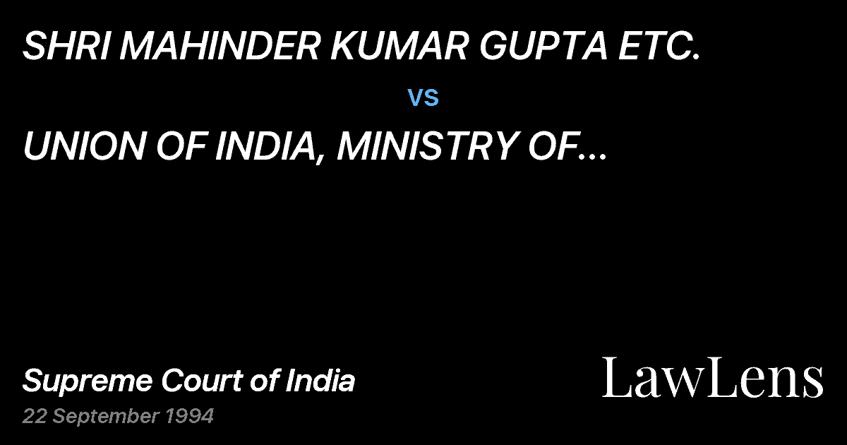 Preview image for SHRI MAHINDER KUMAR GUPTA ETC. vs. UNION OF INDIA, MINISTRY OF PETROLEUM AND NATURAL GAS