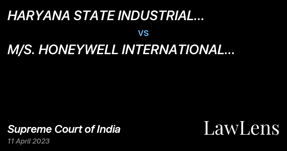 Preview image for HARYANA STATE INDUSTRIAL  INFRASTRUCTURE DEVELOPMENT CORPORATION LTD. (HSIIDC) vs. M/S. HONEYWELL INTERNATIONAL (INDIA) PVT. LTD.