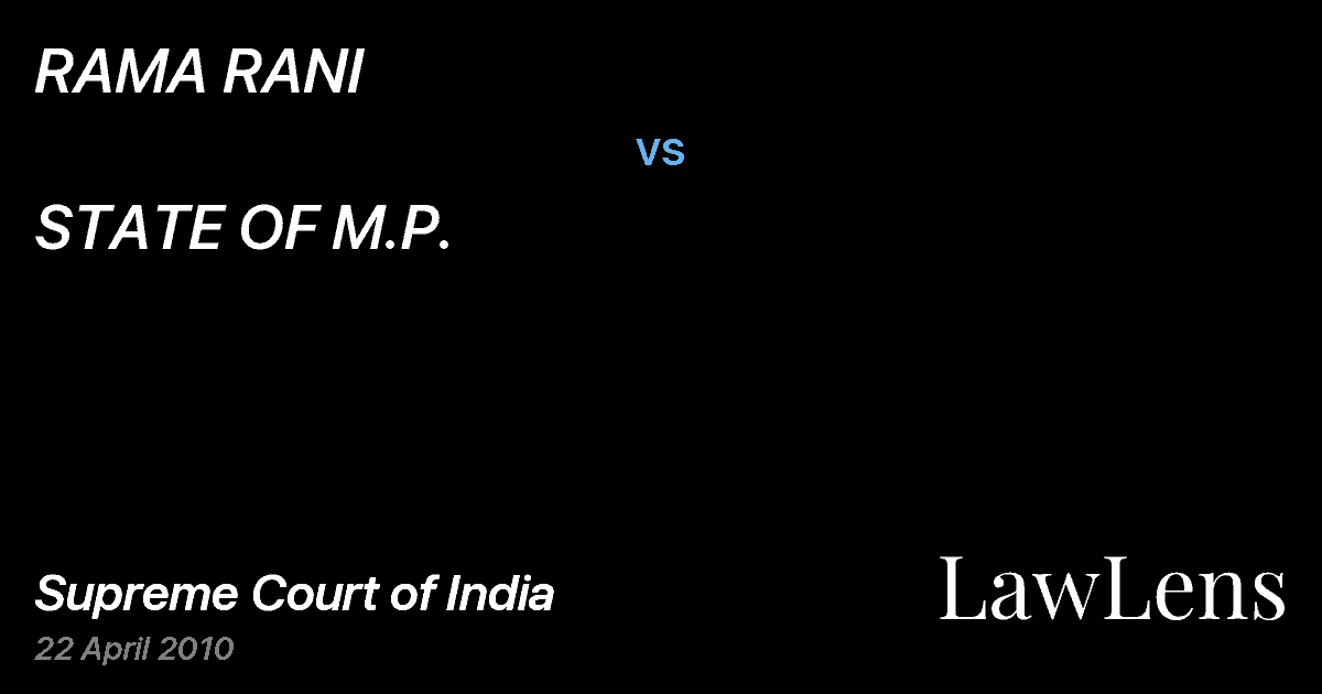 Preview image for RAMA RANI vs. STATE OF M.P.
