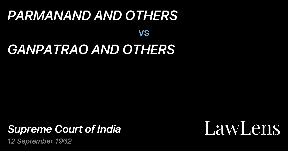 Preview image for PARMANAND AND OTHERS vs. GANPATRAO AND OTHERS