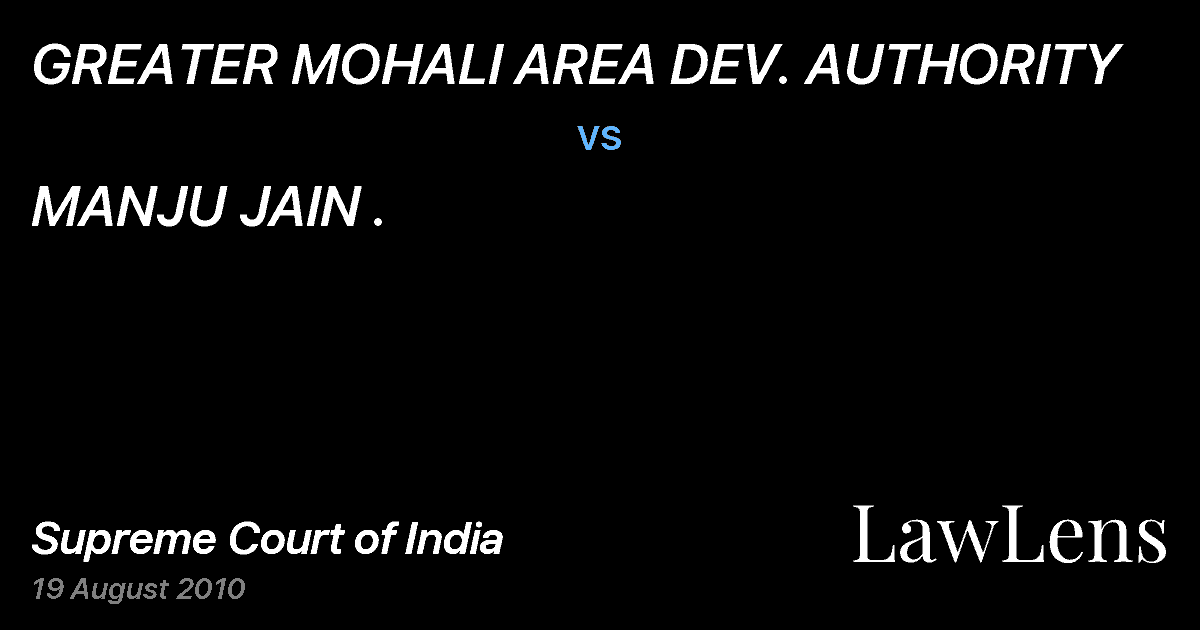 Preview image for GREATER MOHALI AREA DEV. AUTHORITY vs. MANJU JAIN .