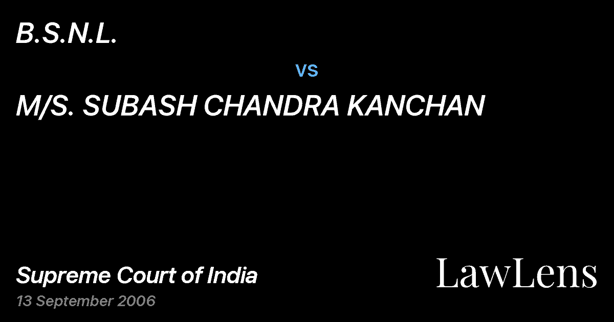 Preview image for B.S.N.L. vs. M/S. SUBASH CHANDRA KANCHAN