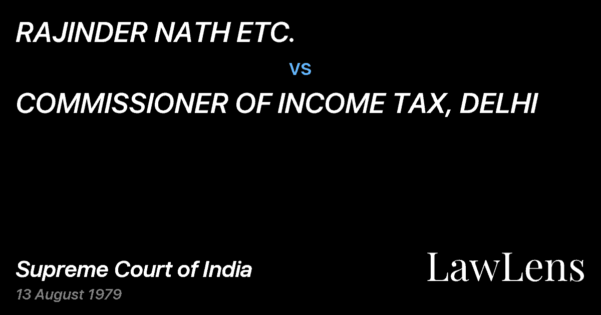 Preview image for RAJINDER NATH ETC. vs. COMMISSIONER OF INCOME TAX, DELHI