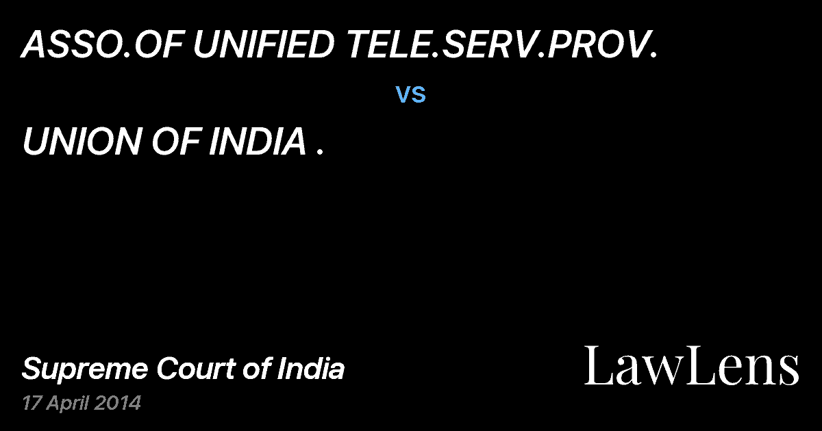 Preview image for ASSO.OF UNIFIED TELE.SERV.PROV. vs. UNION OF INDIA .