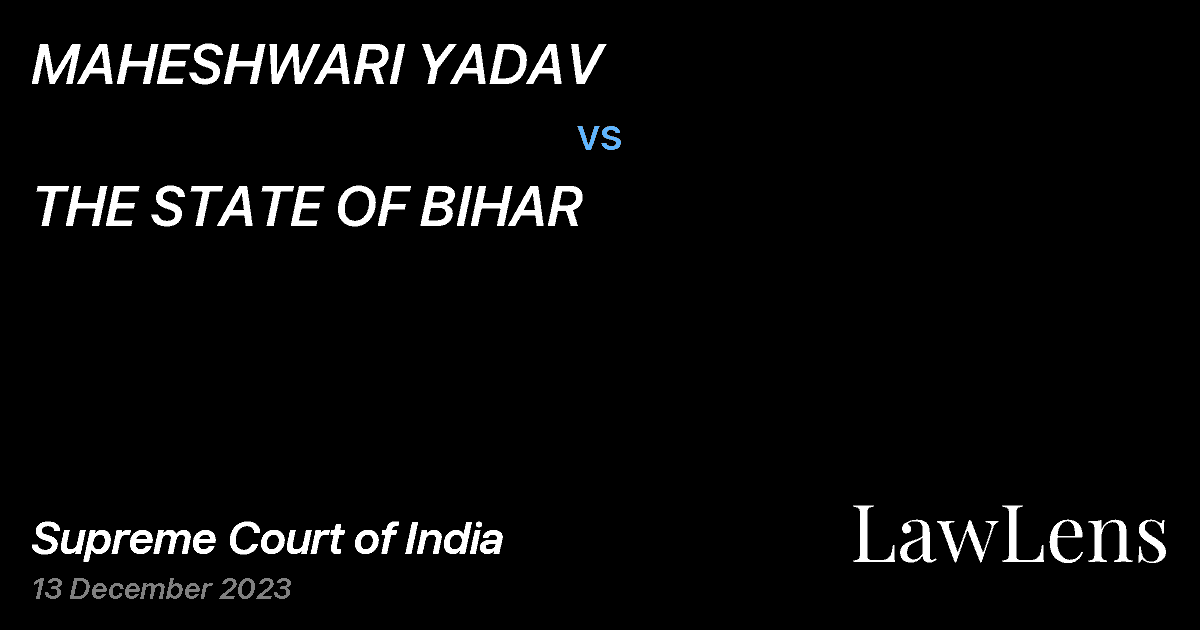 Preview image for MAHESHWARI YADAV vs. THE STATE OF BIHAR