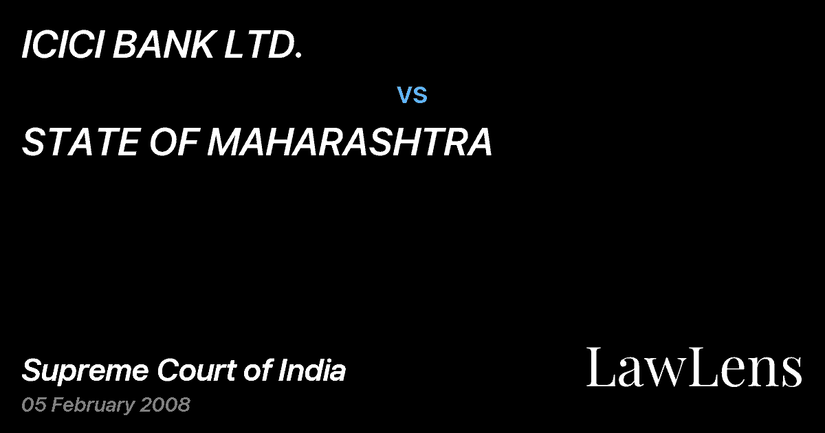 Preview image for ICICI BANK LTD. vs. STATE OF MAHARASHTRA