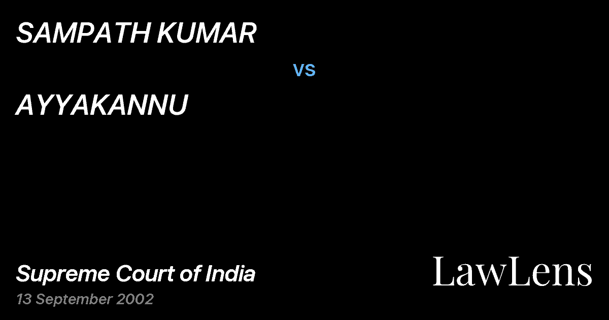 Preview image for SAMPATH KUMAR vs. AYYAKANNU