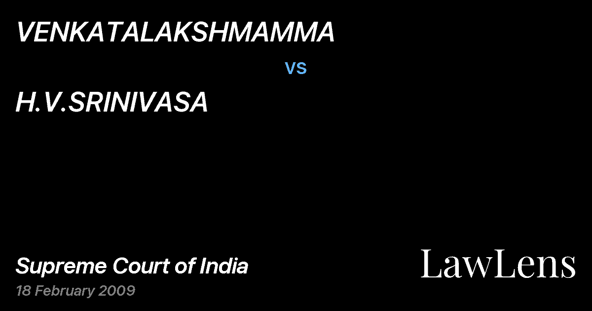 Preview image for VENKATALAKSHMAMMA vs. H.V.SRINIVASA