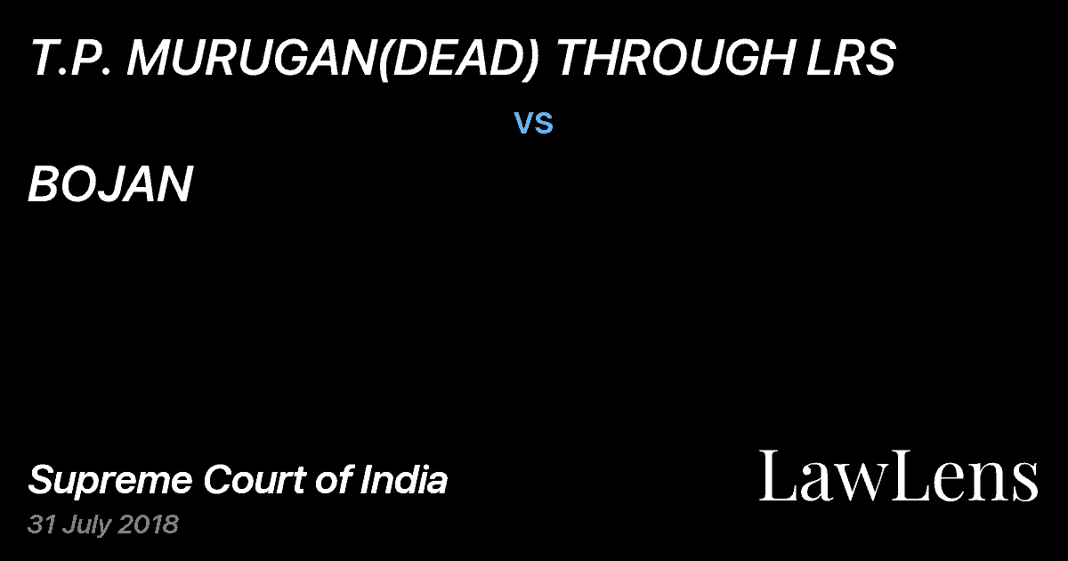 Preview image for T.P. MURUGAN(DEAD) THROUGH LRS vs. BOJAN