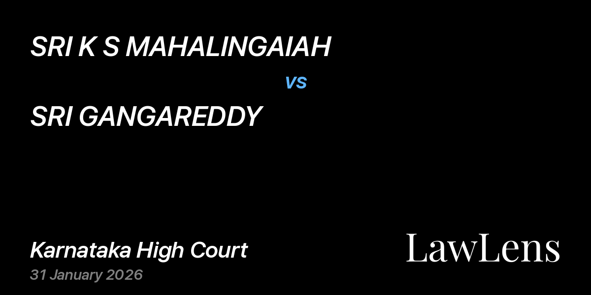 Preview image for SRI K S MAHALINGAIAH vs. SRI GANGAREDDY