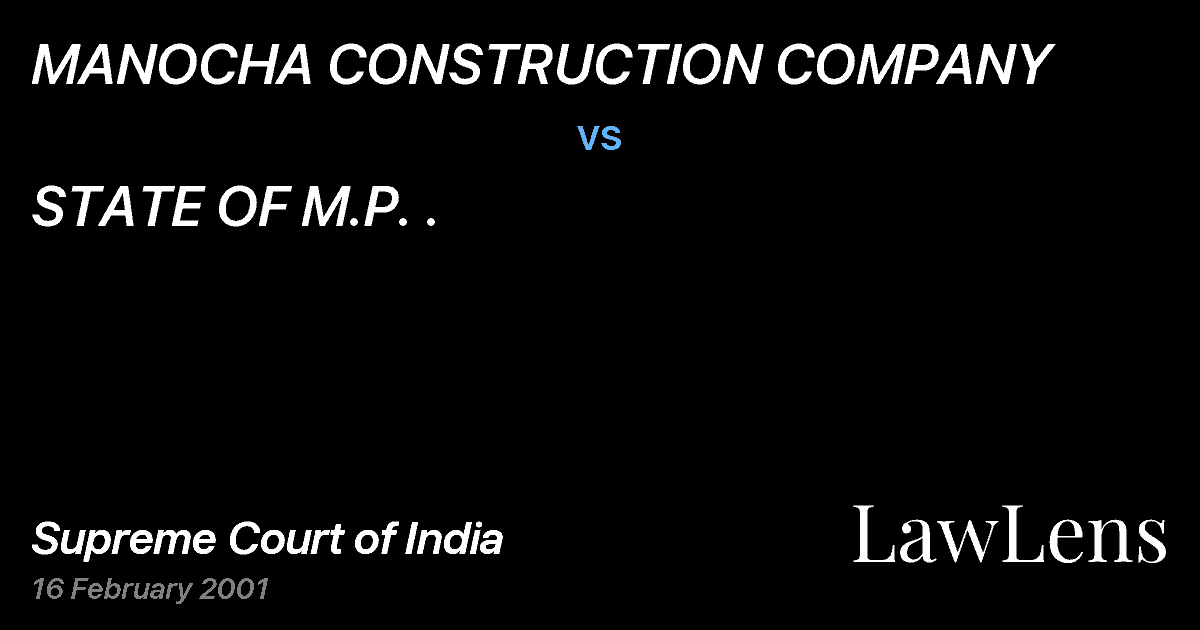 Preview image for MANOCHA CONSTRUCTION COMPANY vs. STATE OF M.P. .