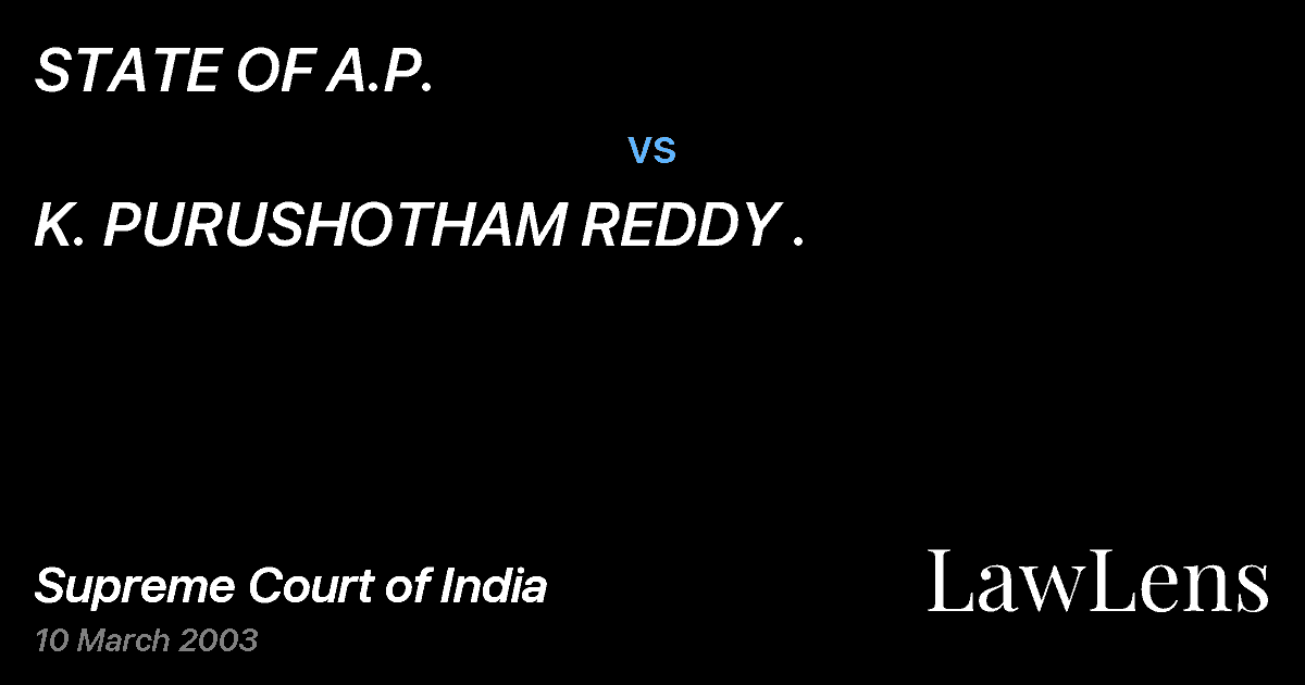 Preview image for STATE OF A.P. vs. K. PURUSHOTHAM REDDY .