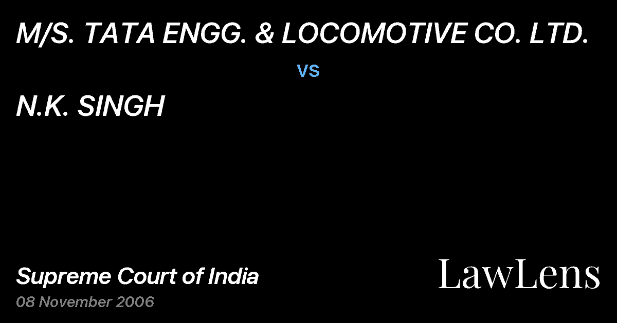 Preview image for M/S. TATA ENGG. & LOCOMOTIVE CO. LTD. vs. N.K. SINGH