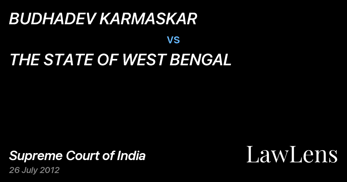 Preview image for BUDHADEV KARMASKAR vs. THE STATE OF WEST BENGAL