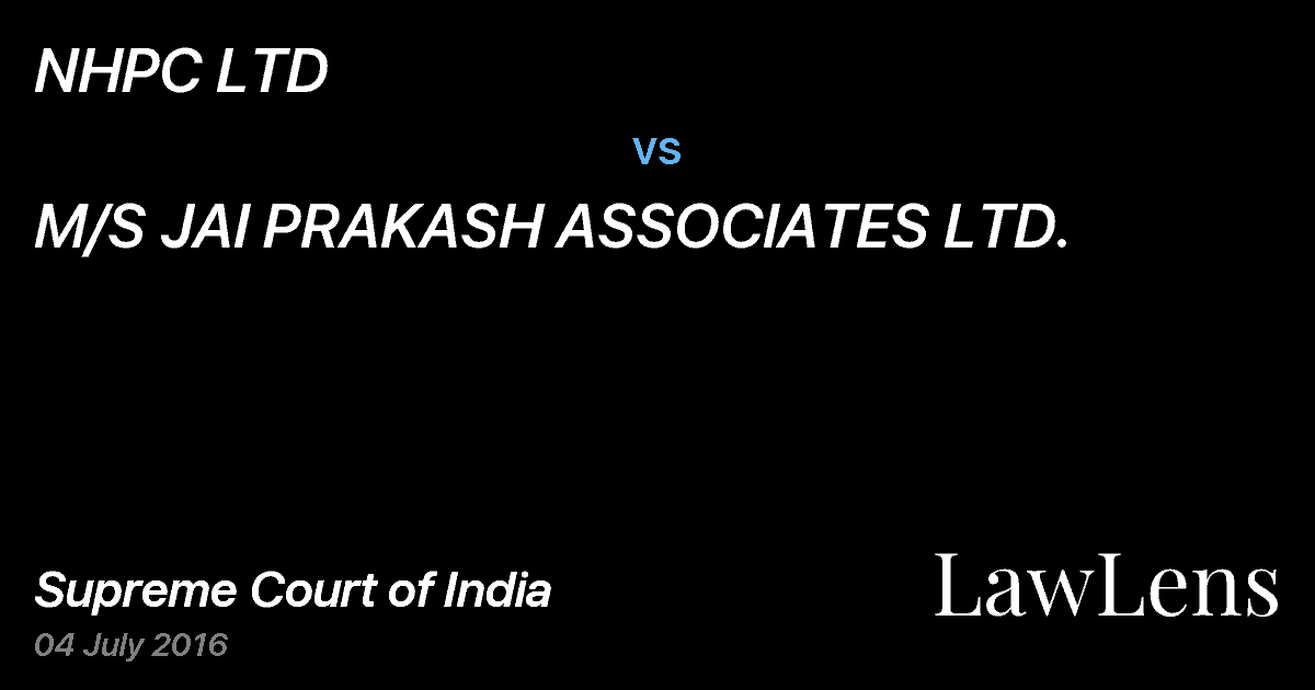Preview image for NHPC LTD vs. M/S JAI PRAKASH ASSOCIATES LTD.