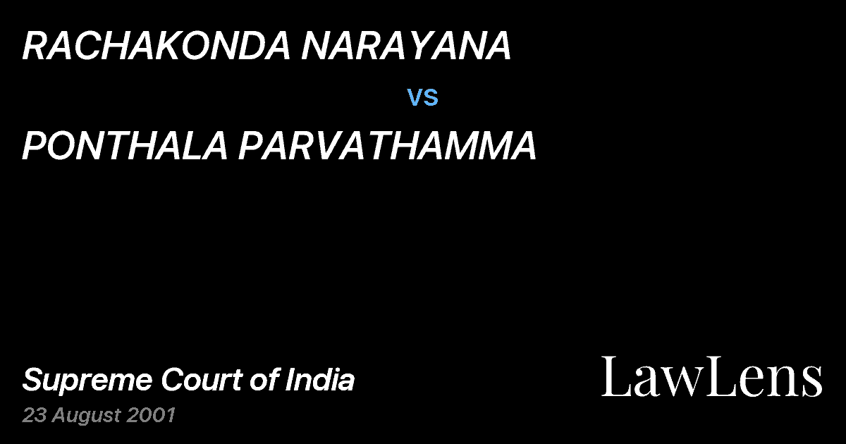 Preview image for RACHAKONDA NARAYANA vs. PONTHALA PARVATHAMMA