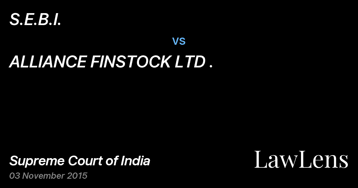 Preview image for S.E.B.I. vs. ALLIANCE FINSTOCK LTD .