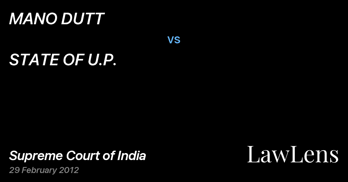 Preview image for MANO DUTT vs. STATE OF U.P.