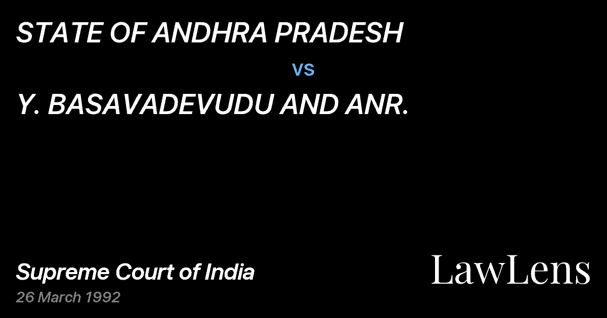 Preview image for STATE OF ANDHRA PRADESH vs. Y. BASAVADEVUDU AND ANR.