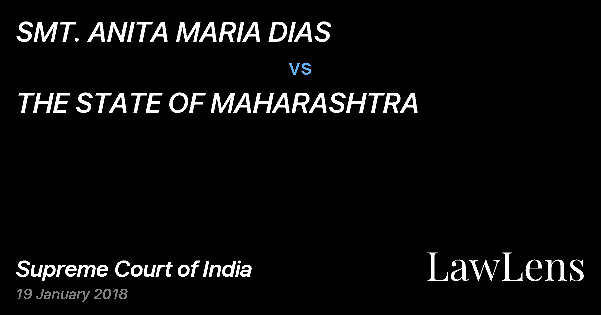 Preview image for SMT. ANITA MARIA DIAS vs. THE STATE OF MAHARASHTRA