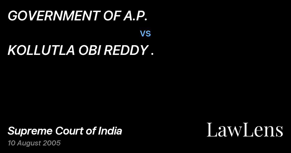 Preview image for GOVERNMENT OF A.P. vs. KOLLUTLA OBI REDDY .