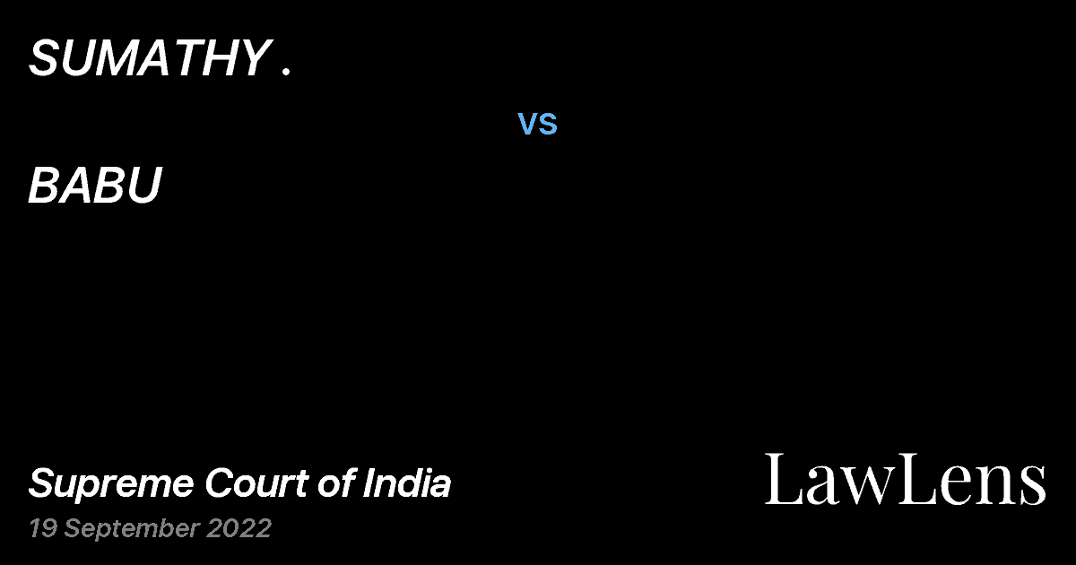 Preview image for SUMATHY . vs. BABU