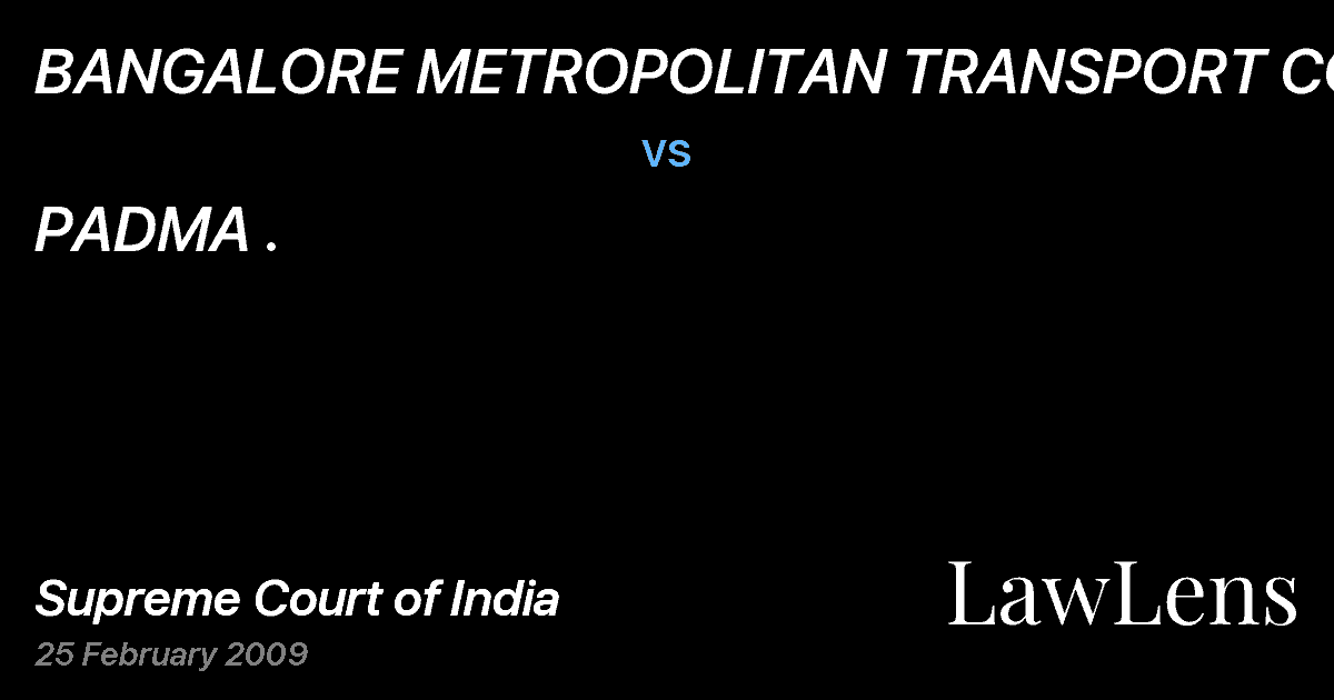Preview image for BANGALORE METROPOLITAN TRANSPORT CORP. vs. PADMA .