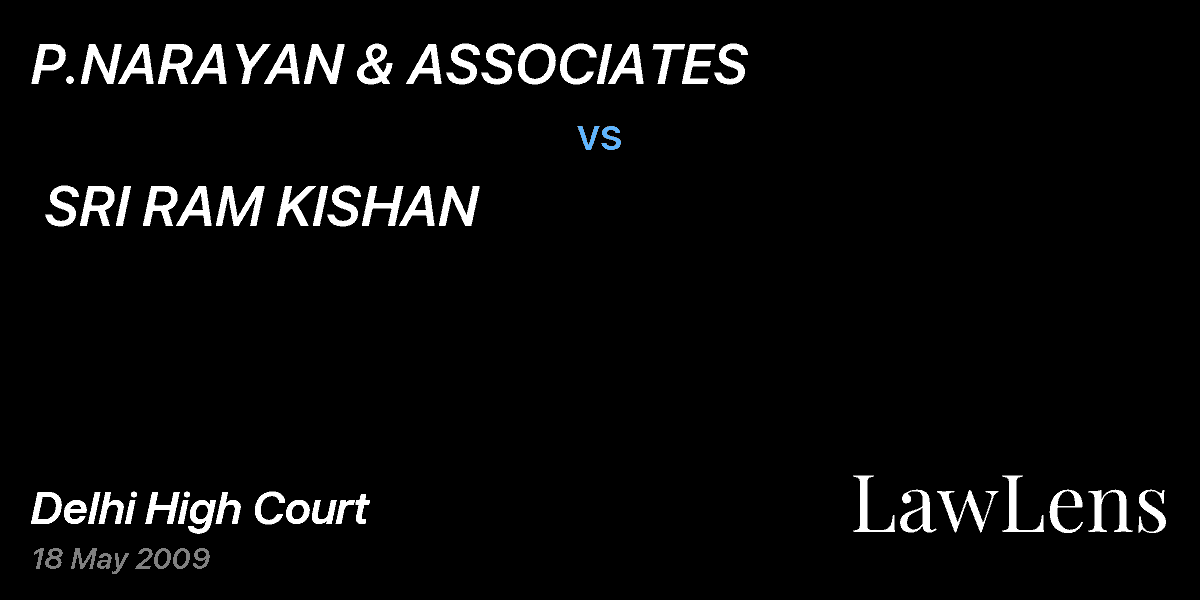 Preview image for P.NARAYAN & ASSOCIATES  vs.  SRI RAM KISHAN