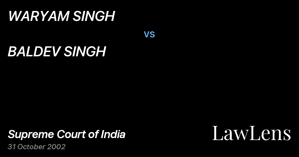 Preview image for WARYAM SINGH vs. BALDEV SINGH