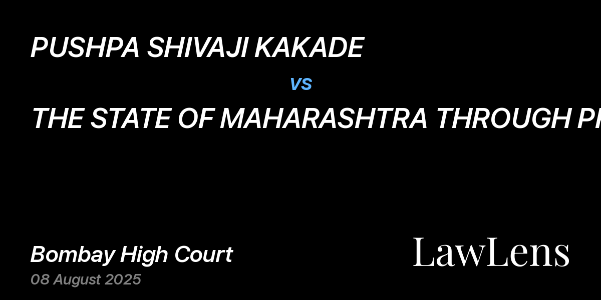 Preview image for PUSHPA SHIVAJI KAKADE vs. THE STATE OF MAHARASHTRA THROUGH PRINCIPAL SECRETARY AND OTHERS