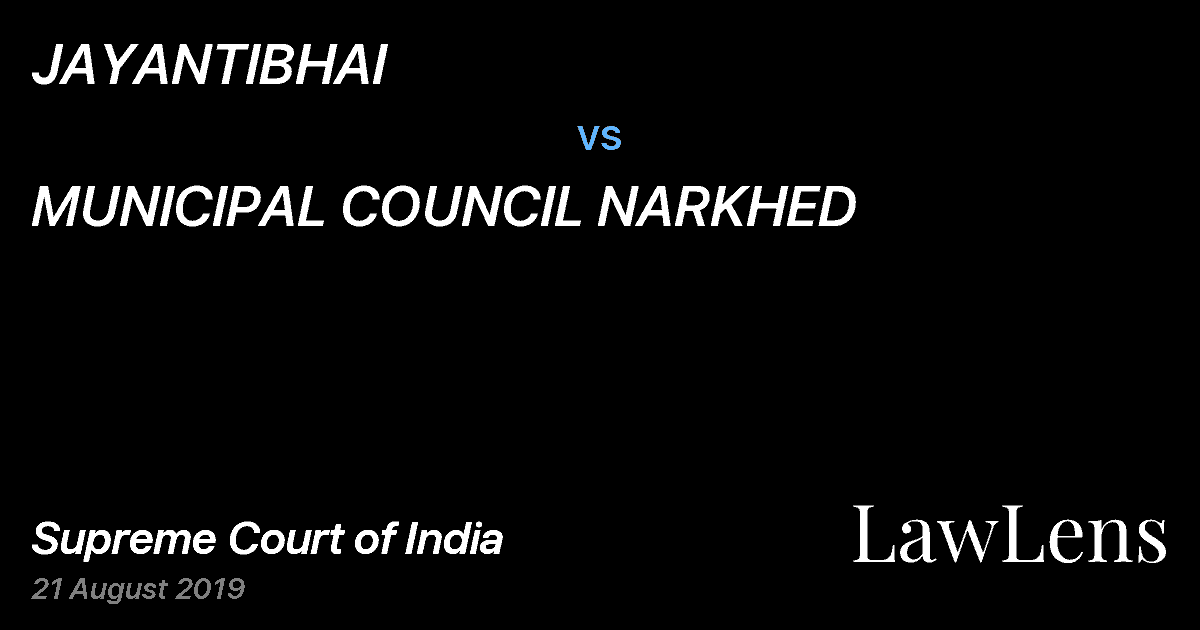 Preview image for JAYANTIBHAI vs. MUNICIPAL COUNCIL NARKHED