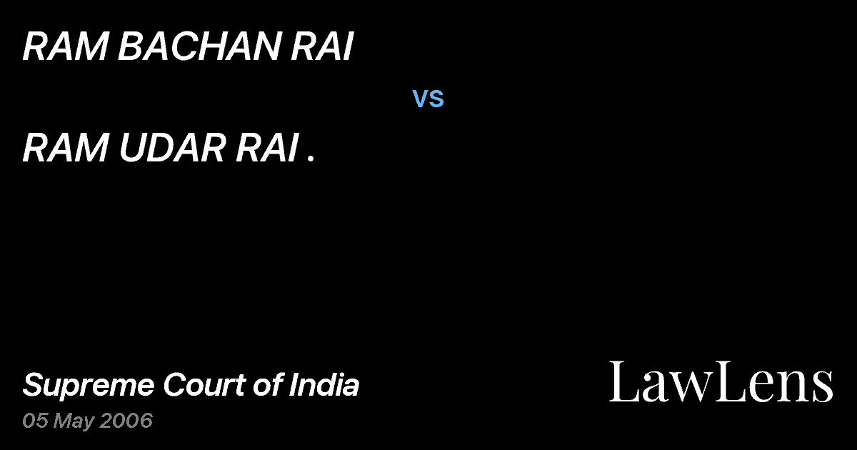 Preview image for RAM BACHAN RAI vs. RAM UDAR RAI .