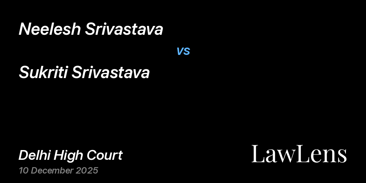 Preview image for Neelesh Srivastava vs. Sukriti Srivastava