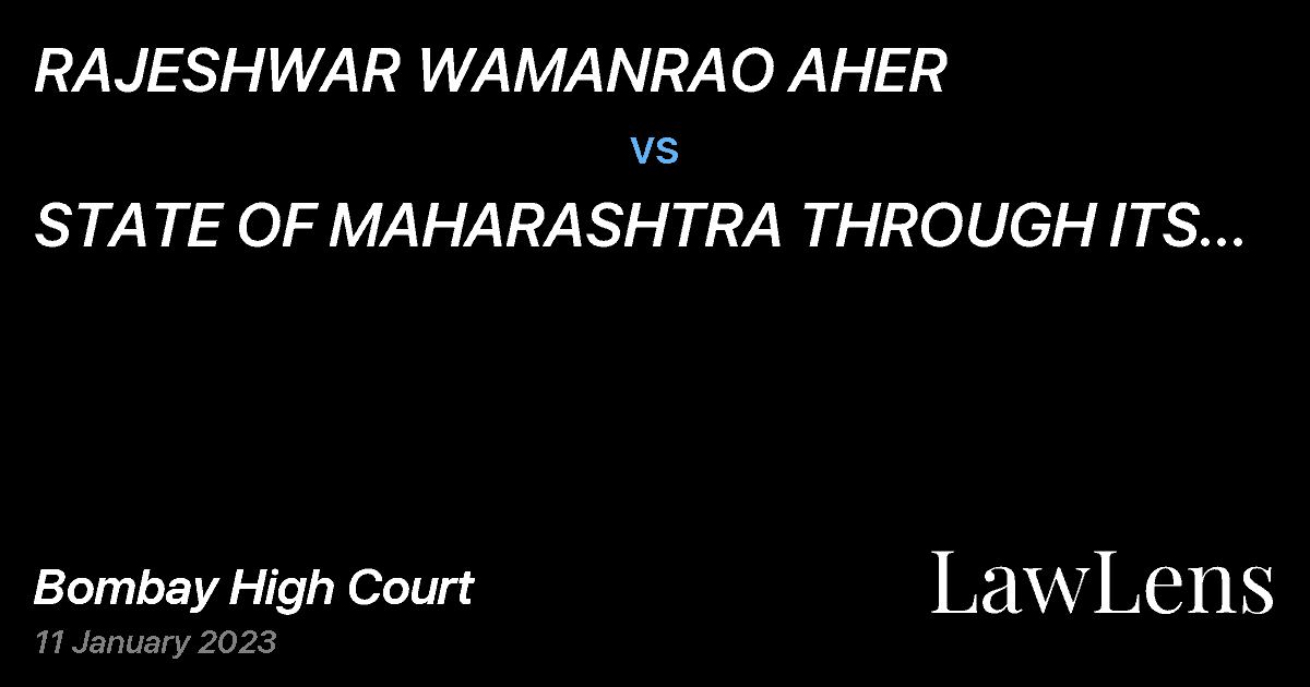 Preview image for RAJESHWAR WAMANRAO AHER  vs.  STATE OF MAHARASHTRA THROUGH ITS SECRETARY , TRIBAL DEVELOPMENT DEPT. AND ANR