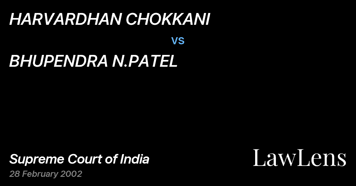 Preview image for HARVARDHAN CHOKKANI vs. BHUPENDRA N.PATEL