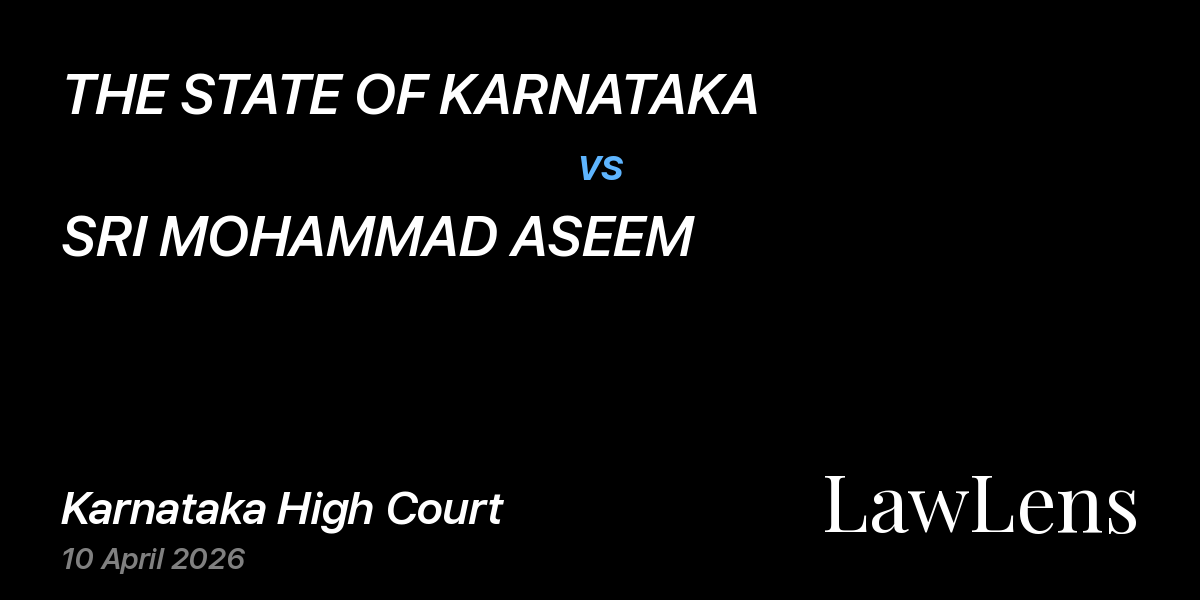 Preview image for THE STATE OF KARNATAKA vs. SRI MOHAMMAD ASEEM