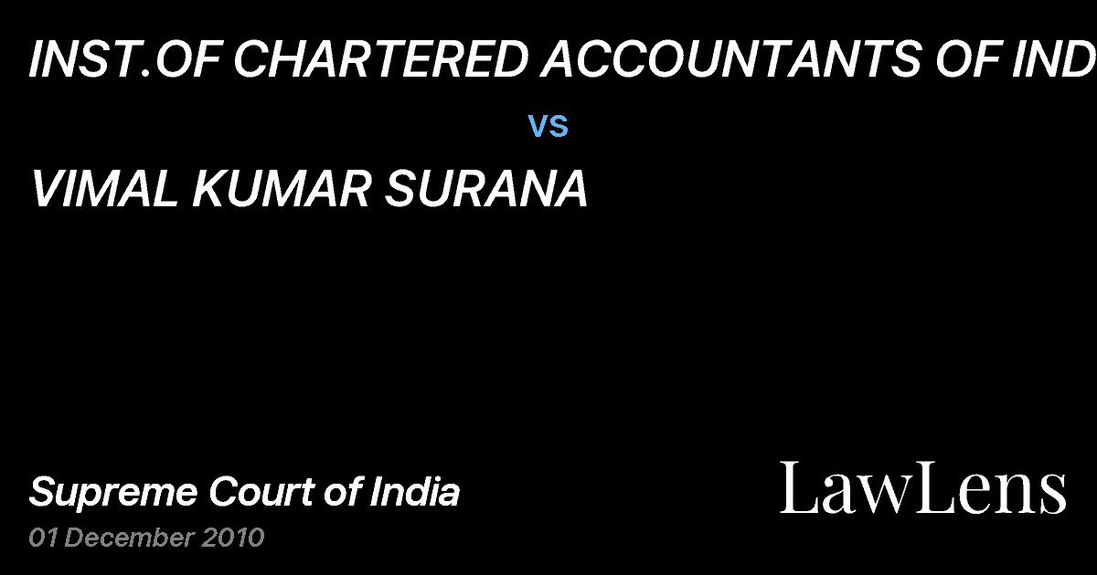 Preview image for INST.OF CHARTERED ACCOUNTANTS OF INDIA vs. VIMAL KUMAR SURANA