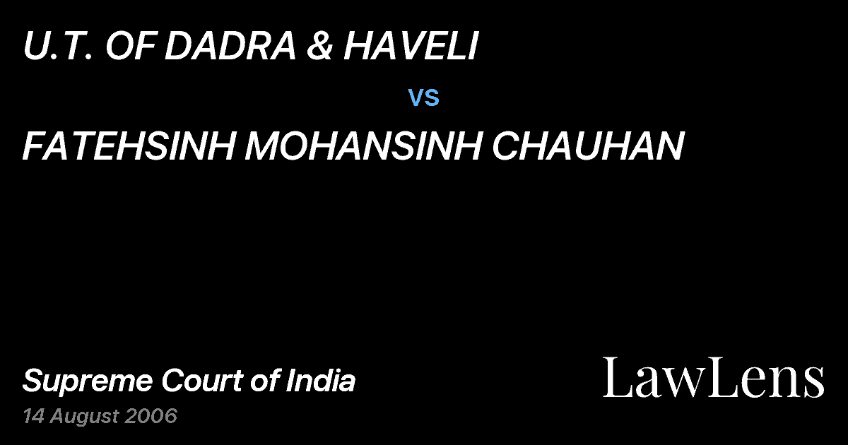 Preview image for U.T. OF DADRA & HAVELI vs. FATEHSINH MOHANSINH CHAUHAN