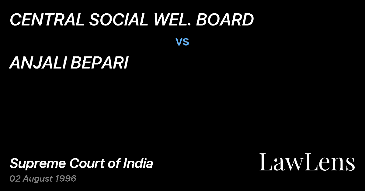 Preview image for CENTRAL SOCIAL WEL. BOARD vs. ANJALI BEPARI