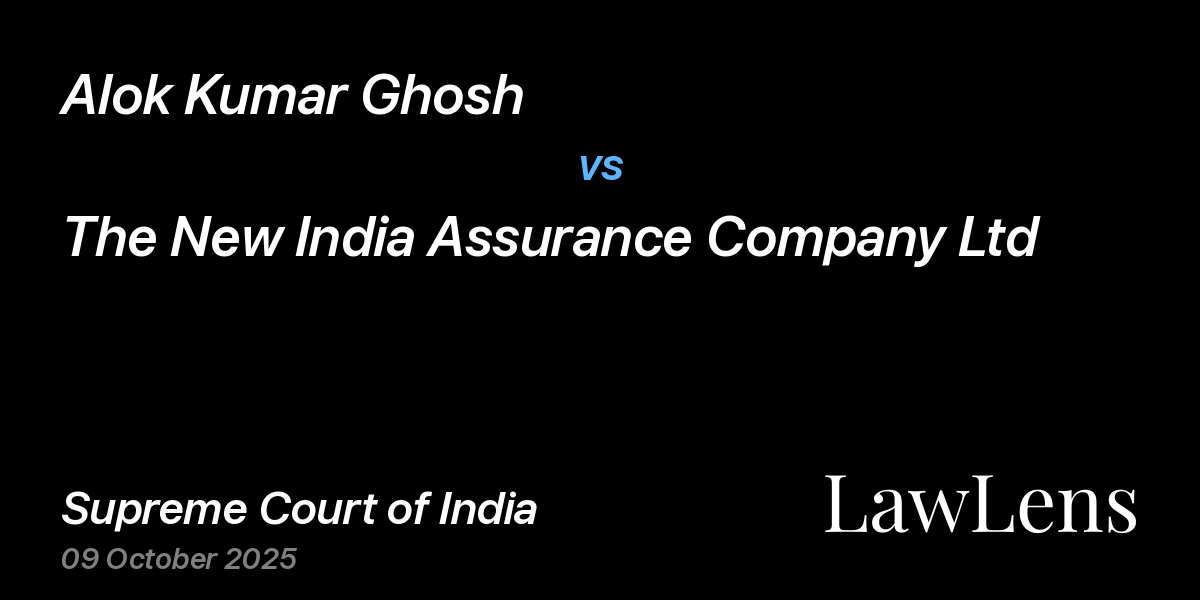 Preview image for Alok Kumar Ghosh vs. The New India Assurance Company Ltd 