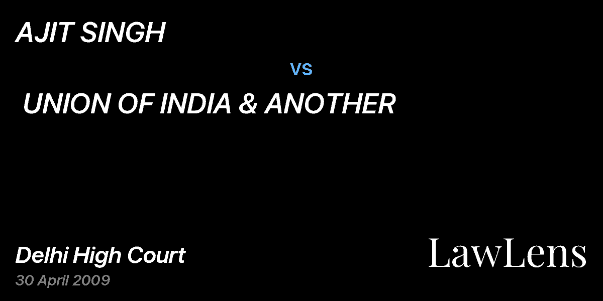 Preview image for AJIT SINGH vs. UNION OF INDIA & ANOTHER