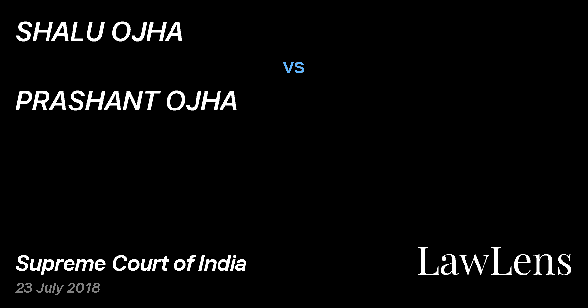 Preview image for SHALU OJHA vs. PRASHANT OJHA