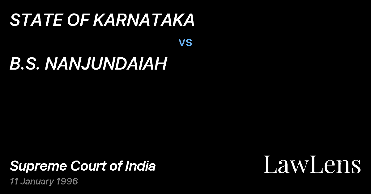 Preview image for STATE OF KARNATAKA vs. B.S. NANJUNDAIAH
