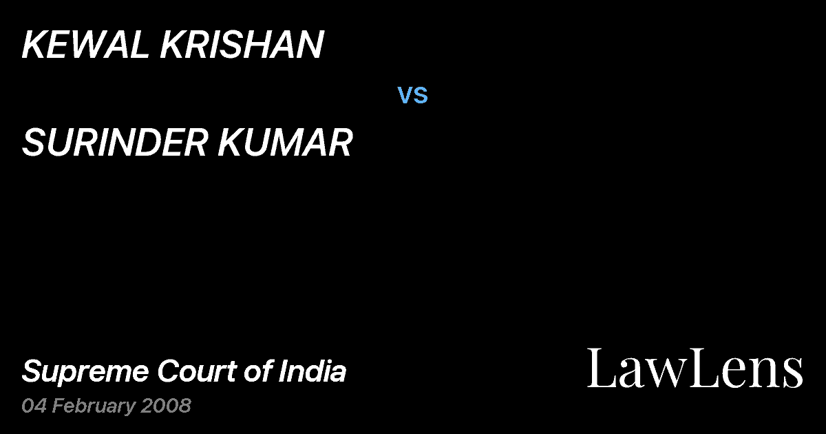 Preview image for KEWAL KRISHAN vs. SURINDER KUMAR